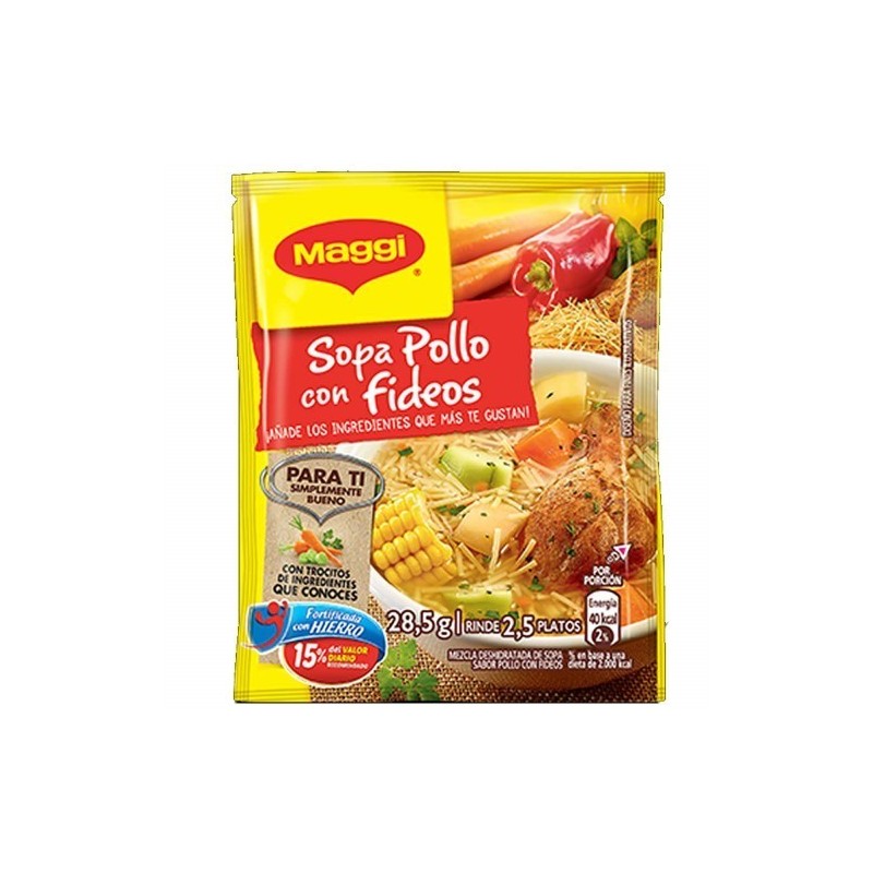 Sopa de pollo con fideos Maggi