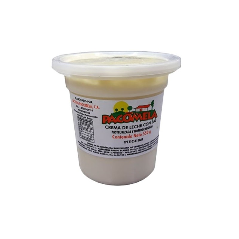 Crema de leche Pacomela 550 Grs